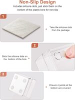 SMARTAKE 13-Piece Drawer Organizer with Non-Slip Silicone Pads, 5-Size Desk Drawer Organizer Trays Storage Tray for Makeup, Jewelries, Utensils in Bedroom Dresser, Office and Kitchen (Clear) - Image 8