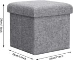 ZLY Folding Stool Storage Ottoman Polyester Fabric Linen Foot Rest Seat Clutter Collection 11 X 11 X 11 inch 28cm Cube Desk - Image 4