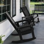 GREENVINES Outdoor Rocking Chairs | Set of 2 | Porch Rocker | HDPE Plastic | Black | Oversized Rockers | High Back | Big & Tall | Ladder Back | for Patio Outside Backyard Balcony - Image 6
