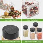 Saiveina 12 Pack Glass Spice Jars with Labels, 4oz Spices Containers Spice Jars with Black Shaker Lids, Empty Containers for Spice, Silicone Funnel and Pen Included - Image 4