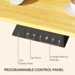 FLEXISPOT EN1 Whole-Piece Standing Desk, 48 x 24 Inches Height Adjustable Desk Stand up Desk Home Office Table for Computer Laptop (White Frame + Maple Desktop) - Image 5