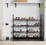FIDUCIAL HOME 4 Tiers Shoe Rack Organizer 16-20 Pairs Stackable Shoe Storage Shelf Durable for Closet Entryway, Black - Image 6