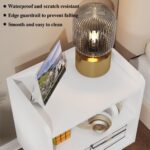LUCKNOCK Night Stand, White Bedside Table, Modern End Table with Open Storage, Small nightstand for Small Space, Living Room, Bedroom, Kids Room, Dorm. - Image 8
