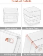 SMARTAKE 13-Piece Drawer Organizer with Non-Slip Silicone Pads, 5-Size Desk Drawer Organizer Trays Storage Tray for Makeup, Jewelries, Utensils in Bedroom Dresser, Office and Kitchen (Clear) - Image 6