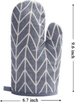 Oven Mitts and Potholders BBQ Gloves-Oven Mitts and Pot Holders Sets with Recycled Cotton Infill Silicone Non-Slip Cooking Gloves for Cooking Baking Grilling (4-Piece Set,Grey) - Image 5