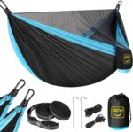 Camping Hammock Mosquito Net,Double & Single Portable Hammocks Hammocks with 2 Tree Straps,Hammock Tent for Travel Camping,Camping Accessories for Indoor Outdoor Hiking Backpacking Backyard Beach - Image 2