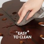 BAMEOS Monstera Leaf Nesting Tables Set of 2, Small Coffee Table Set with Leaf Vein Pattern, Modern Wooden Side Tables for Living Room Bedroom Apartment Balcony Yard - Image 4