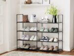FIDUCIAL HOME 4 Tiers Shoe Rack Organizer 16-20 Pairs Stackable Shoe Storage Shelf Durable for Closet Entryway, Black - Image 3