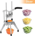 Commercial Vegetable Fruit Chopper W/6-Wedge Slicer&1/4″&3/8″&1/2" Blade Professional Food Dicer French Fry Cutter Onion Slicer Stainless Steel For Tomato Peppers Potato Mushroom - Image 8