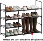 FIDUCIAL HOME 4 Tiers Shoe Rack Organizer 16-20 Pairs Stackable Shoe Storage Shelf Durable for Closet Entryway, Black - Image 5
