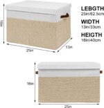 Large Toy Storage Box with Lid, Sturdy Toys Storage Chest Bin Organizer Basket with Dividers for Kids, Boys, Girls, Nursery, Closet, Bedroom, Playroom 25"x13" x16" (Beige and White) - Image 4