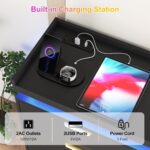 9 Drawer Dresser for Bedroom, Black Dresser with LED Lights and Power Outlet, Large Dressers Wooden Long Dressers, Triple Wide Drawer Organizer Cabinet for Bedroom, Entryway, Hallway - Image 6