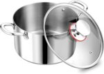 P&P CHEF 5 Quart Tri-Ply Stainless Steel Stock Pot, 5 Qt Stockpot Pasta Cooking Pot with Visible Lid for Soup Vegetable, Induction Cookware for All Stoves, Sturdy & Double Handle, Dishwasher Safe - Image 2
