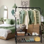 Simple Houseware 52-Inch Freestanding Closet Garment Rack with Storage Shelves and Coat/Hat Hooks, Black - Image 3