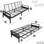 Milliard Metal Futon Frame – Full Size Futon Frame, Convertible Sofa Bed, Sleek Black Low-Profile Design, Space-Saving, Durable & Easy Assembly - Perfect for Modern Living, Apartments & Guest Rooms - Image 4