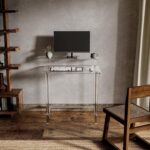 Eglaf Acrylic Desk - Home Office Desk with Monitor Stand - Modern Clear Desk Study Writing Table Computer Desk for Office, Living Room, Bedroom, 31.5" L x 19.7''W x 34.7" H - Image 7