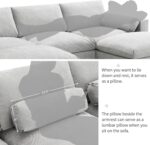 Merax 86.5" Sectional Sofa with Storage Pockets & Removable Ottomans, 5 Seat U Shaped Sleeper Cloud Couch Set, Convertible L-Shaped Chenille Upholstered SofaBed for Living Room and Apartment, Grey - Image 6