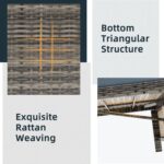 Shintenchi Outdoor Patio Furniture Sets, Wicker Patio sectional Sets 3-Piece, All Weather Wicker Rattan Patio Seating Sofas with Glass Coffee Table and Cushion - Image 5