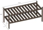 Bamboo 2-Tier Shoe Rack Stackable Shelf Storage Organizer for Entryway, Hallway and Closet, 27.2"x11"x13.2" (Mocha) - Image 4