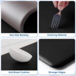 StepRite Kitchen Mats, 2PCS Kitchen Rugs, Cushioned Anti Fatigue Kitchen Mats for Floor, Non-Slip Standing Desk Mat, Waterproof Kitchen Rug Set for Kitchen, Floor, Office, 17.3"x30"+17.3"x47", Black - Image 4