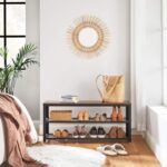 VASAGLE 3-Tier Shoe Rack, Shelf Storage Bench with Metal Mesh Shelves and Seat, Free Standing Shoe Organizer for Entryway, 11.8 x 39.4 x 17.7 Inches, Rustic Brown and Black ULBS078B01 - Image 5