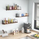 Floating Shelves - 24 Inch Wall Mounted Set of 3 Rustic Wood Shelves for Wall Decor and Living Room Storage (Brown) - Image 6