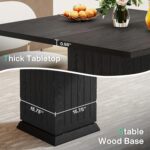 Tribesigns Square Dining Table with 2 Placemats, Modern Engineered Wood Small Dinner Kitchen Table for 4 People (Black) - Image 7