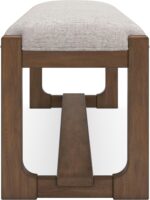 Signature Design by Ashley Cabalynn Farmhouse Upholstered 63" Dining Bench, Beige & Light Brown - Image 9