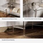 Eglaf Acrylic Desk - Home Office Desk with Monitor Stand - Modern Clear Desk Study Writing Table Computer Desk for Office, Living Room, Bedroom, 31.5" L x 19.7''W x 34.7" H - Image 5