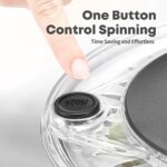 5.3Qt Stainless Steel Salad Spinner with Stop Button, BPA-Free Vegetable Lettuce Spinner, Transparent Lid & Drainage Hole, Non-Slip Base, Dishwasher Safe Fruit Washer - Image 6