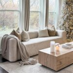 Acanva Luxury Modern Tight Curved Back Velvet Sofa, Minimalist Style Comfy Couch for Living Room Apartment, 3 Seater, Cream - Image 4