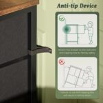 Huuger 63 Inch Dresser for Bedroom, Dresser for Closet with 9 Drawers, Large TV Stand for 55, 65, 70 Inch TV, Entertainment Center with Storage, Wide Long Chest of Drawers, Rustic Brown - Image 10