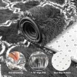 Shag Area Rug 5x7 Feet Extra Soft Rugs for Living Room, High Pile Indoor Carpet for Bedroom, Playroom, Nursery, Home Decor, Geometric, Dark Grey/White - Image 4