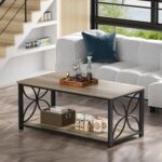 GreenForest Coffee Table for Living Room, 39 inch Small Table with Storage Shelf, Modern Center Table for Sofa Home Office, Grey Wash - Image 8