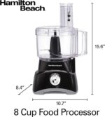 Hamilton Beach Food Processor & Vegetable Chopper for Slicing, Shredding, Mincing, and Puree, 8 Cup, Black - Image 9