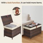 Wicker Storage Basket with Lid,Rattan Shelf Basket with Removable Liner Bag,160L Storage Bin,Storage Trunk with Heightened Feet,Storage Container for Wardrobe,Home Organizer - Image 3