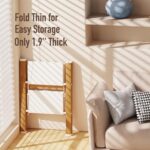 2 Step Lightweight Aluminum Folding Ladder, Portable Step Stool with Anti-Slip Pedals, 330 lbs Capacity for Home, Office, Kitchen（White&Woodgrain） - Image 3