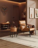 VASAGLE EKHO Collection - Shoe Rack Bench, Storage Bench for Entryway, Synthetic Leather with Stitching, Mid-Century Modern, Loads 300 lb, 11.8 x 31.5 x 19.7 Inches, Caramel Brown ULSB054K01 - Image 3