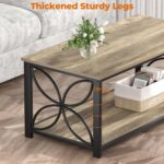 GreenForest Coffee Table for Living Room, 39 inch Small Table with Storage Shelf, Modern Center Table for Sofa Home Office, Grey Wash - Image 4