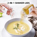 Spice Jars, 24 Pcs 4oz Seasoning Jars with Label, Glass Jars with Bamboo Lids, Spice Containers Bottles with Pepper Grinder & Stainless Steel Funnel for Seasoning Organizer, Cabinet, Drawer - Image 6