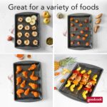 GoodCook 15” x 10.5” Nonstick Carbon Steel Baking Pan & Raised Wire Rack – Pizza Crisper, Crispy Bacon, Multipurpose Cooking Sheet Pan, Cooling Rack, Kitchen Cookware Set, Dishwasher Safe - Image 4