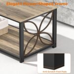 GreenForest Coffee Table for Living Room, 39 inch Small Table with Storage Shelf, Modern Center Table for Sofa Home Office, Grey Wash - Image 5