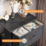 ODK Dresser for Bedroom with 4 Storage Drawers, Small Dresser Chest of Fabric Drawers with Sturdy Steel Frame, Wood Top, Black - Image 5