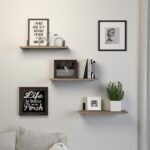 Floating Shelves, 3 Sets Wall Shelves, Wooden Floating Shelves for Wall Décor, Wall Mounted Floating Bathroom Shelf for Storage, Floating Book Shelf for Bedroom, Living Room – Rustic Brown - Image 8