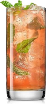 JoyJolt Faye 13oz Highball Glasses, 6pc Tall Glass Sets. Lead-Free Crystal Drinking Glasses. Water Glasses, Mojito Glass Cups, Tom Collins Bar Glassware, and Mixed Drink Cocktail Glass Set - Image 9