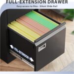 4 Drawer File Cabinet, Filing Cabinets for Home Office, Metal Vertical File Storage Cabinet with Lock, Locking File Cabinet for A4 Legal/Letter, 15" W x 17.7" D x 50.1" H, Assembly Required - Image 6