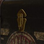 Household Essentials Large Decorative Trunk, Vintage Decoupage, Metal Accents with Leather Strapping, Strong MDF Frame, Clasps Shut, Green and Black - Image 5