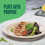 Paper Plates, 100% Compostable Heavy Duty Disposable 10 Inch Plate - [125-Pack] - {PFAS-Free} - {BPI Certified} Eco-Friendly, Biodegradable Bagasse - Image 4