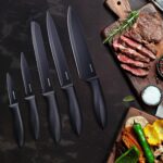 RAXCO Knife Set with Block,10-Piece Kitchen Knives Stainless Steel,Pro-sharpened for Cooking,Slicing,Mincing,Dicing,Black - Image 7