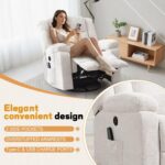 Rocker Recliner, Glider Recliner Chairs for Adults, 360° Swivel Rocking Chair with Massage and Heating, Nursery Chair with Storage and USB Charging for Living Room, Bedroom, Nursery - Image 8